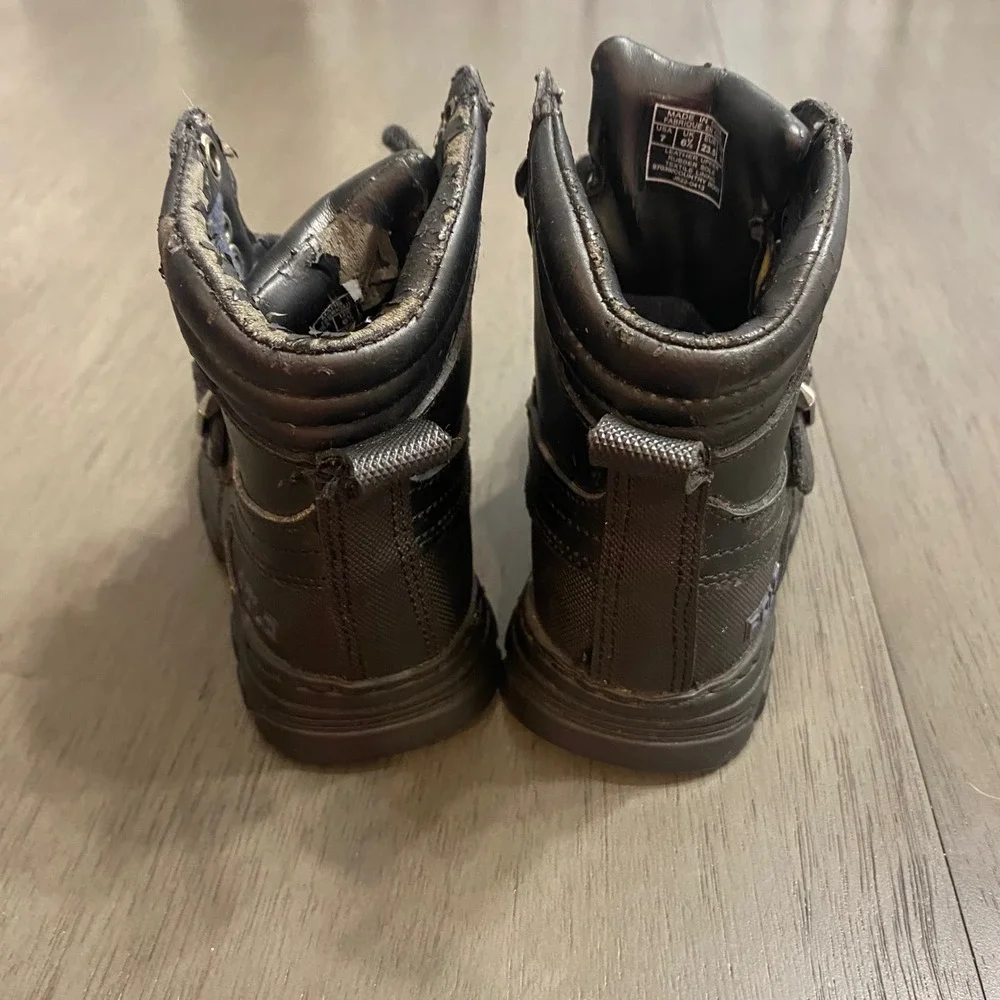 Polo Ralph‎ Lauren Kids Size 7 Black Leather Country Boots Duck Boot